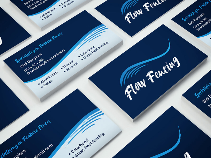 Business cards design for Flow Fencing